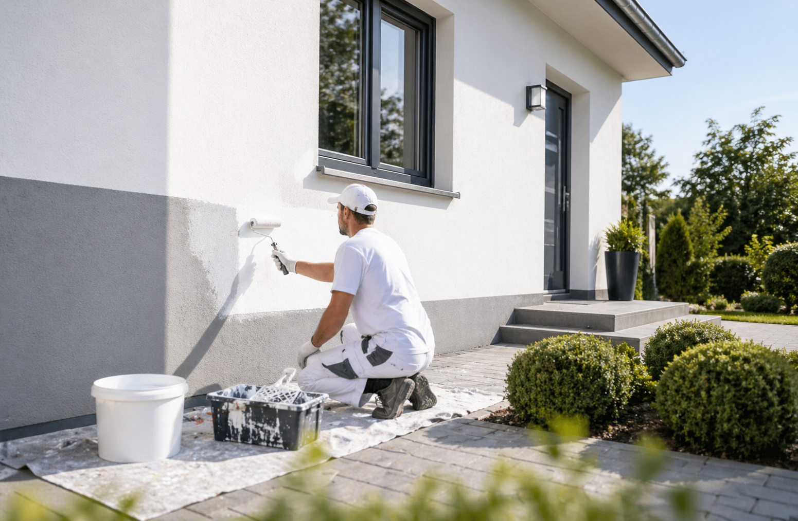 Fassade nach Malerarbeiten