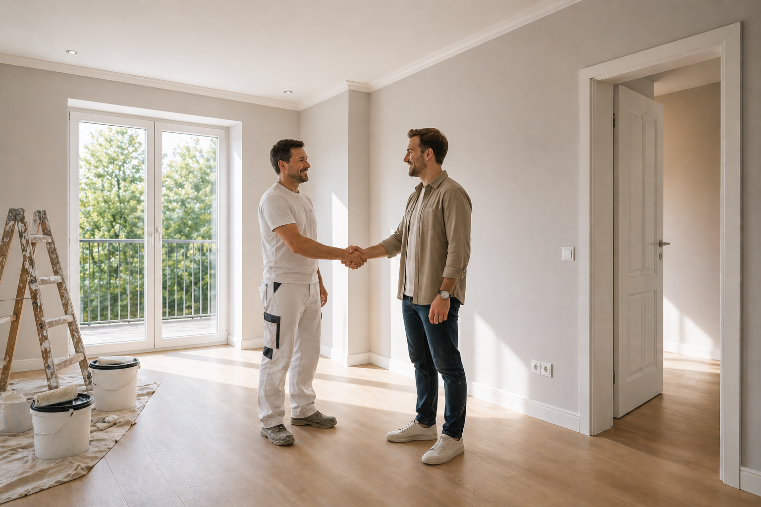Renovierter Raum nach sauberer Übergabe